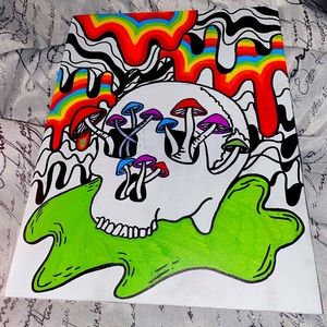 trippy skull drawing